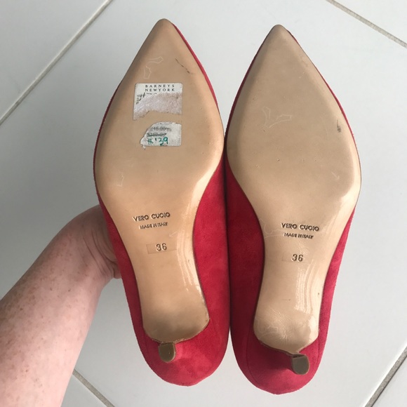 NWOT Barneys New York Milly Red Suede Pumps 👠 - Picture 4 of 8